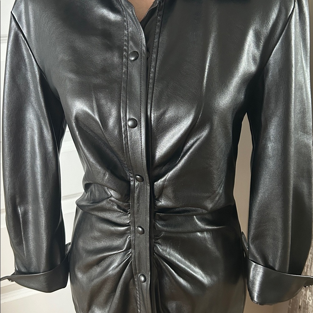 Zara Faux Leather Dress. - Picture 6 of 9